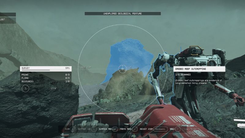 Starfield: Player is looking for Traits using the scanner
