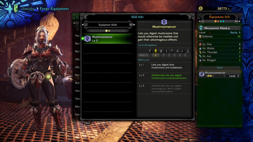 Monster Hunter World Mushroomancer Skill Description