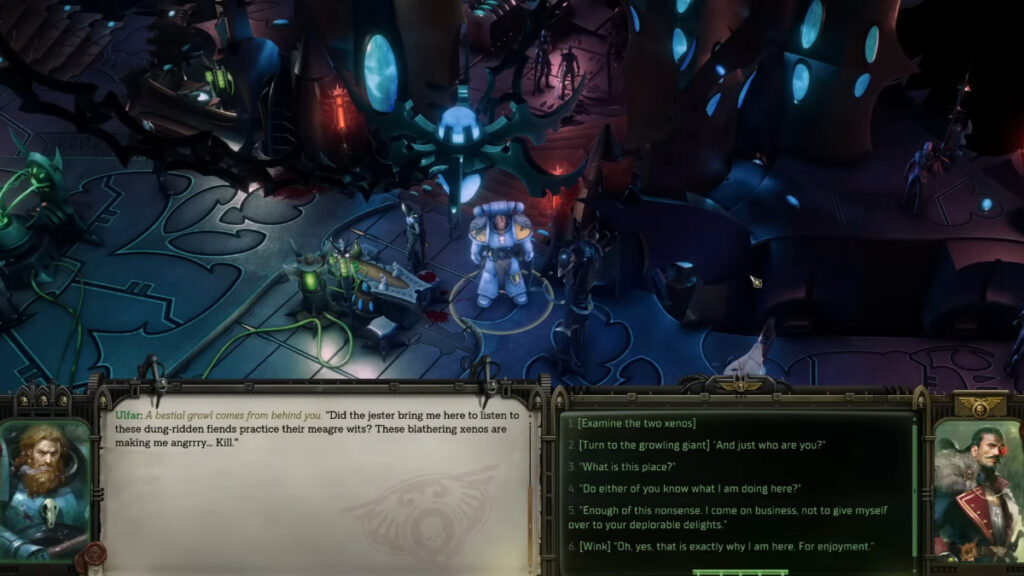 Recruiting the Space Wolf companion Ulfar in Warhammer 40k: Rogue Trader