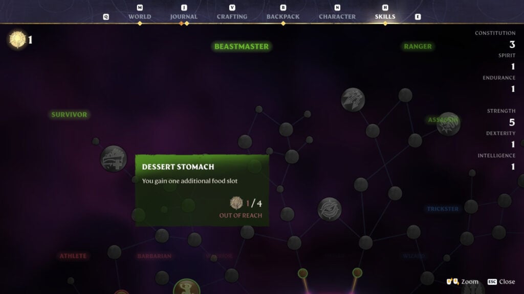 Stamina Skill Tree