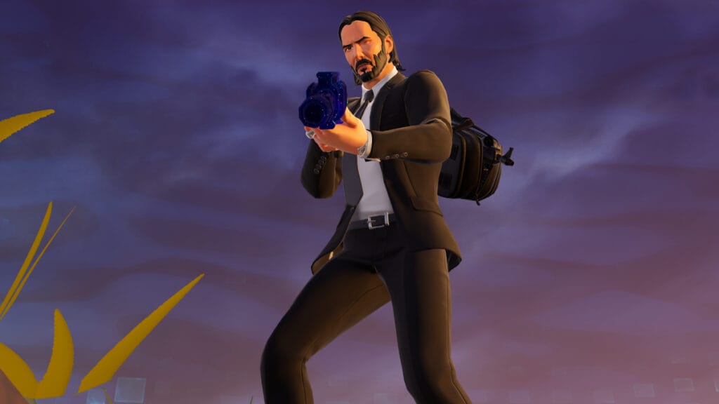 john wick aiming with enforcer ar in fortnite