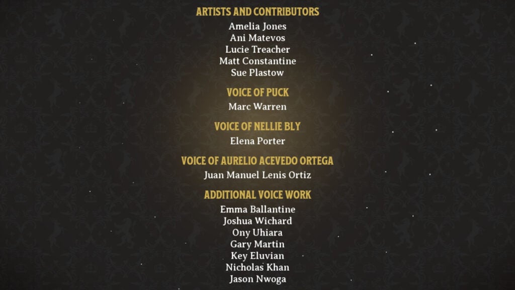 Voice Actors Nightingale Credits