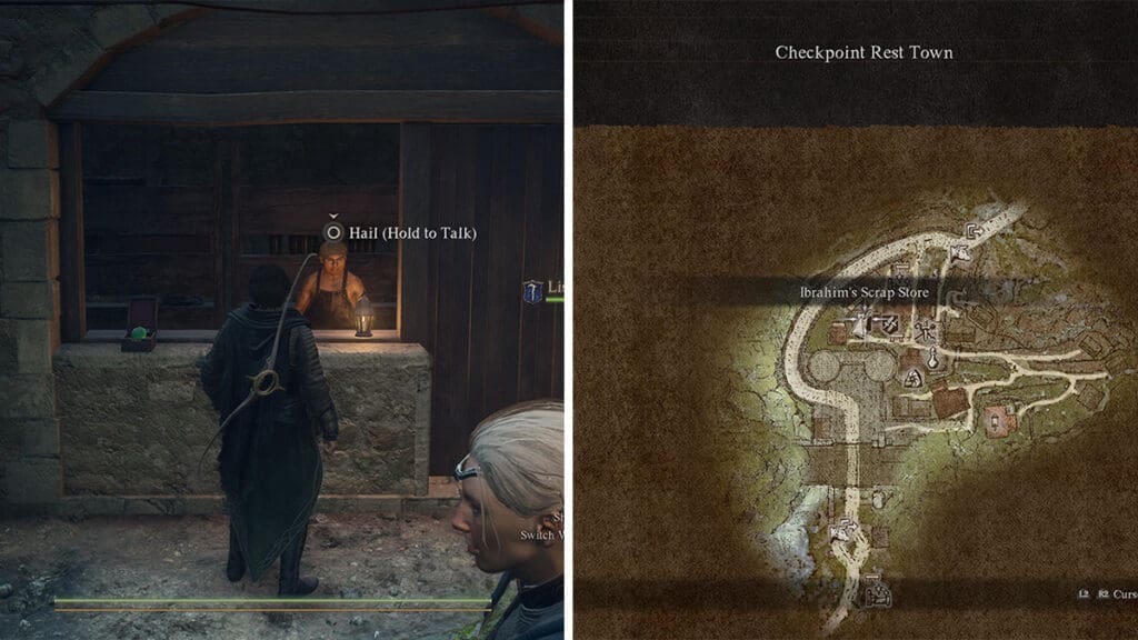 The location of the Ibrahim's Scrap Store in Dragon's Dogma 2.