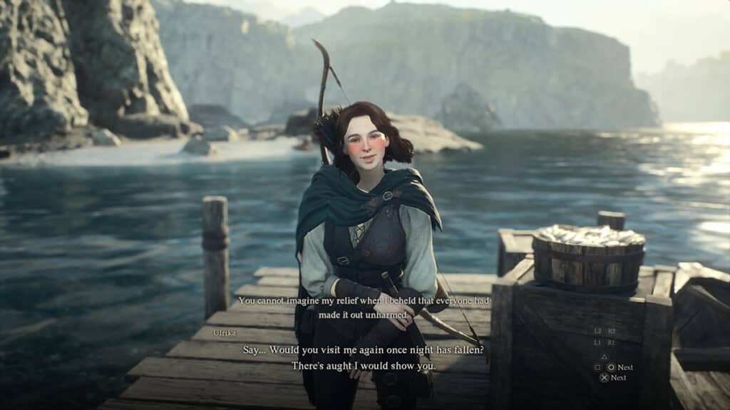 Ulrika asks the Arisen to meet her during the night.