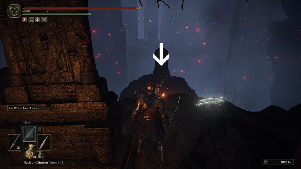 The area featuring the Carian Knight Set in Elden Ring.