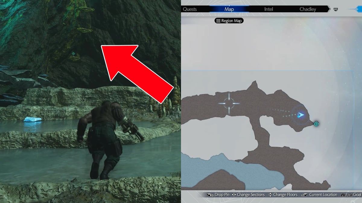 Use this climbable wall to exit the Mythril Mine in FF7 Rebirth