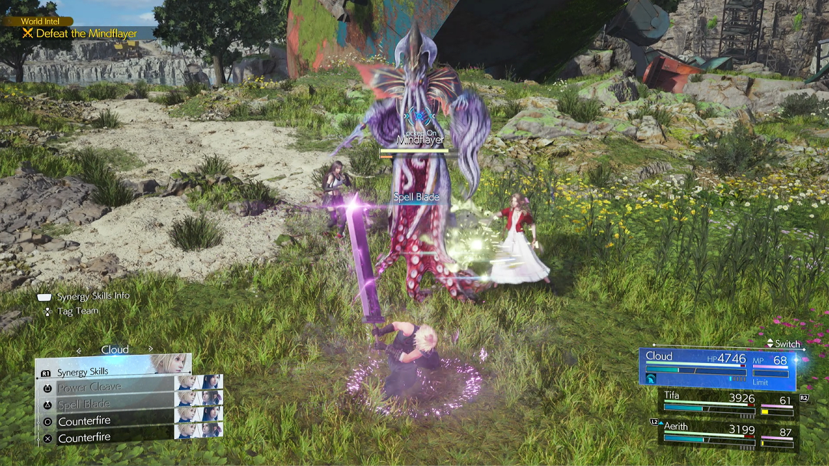 Cloud uses Synergy Skill to beat the Mindflayer.