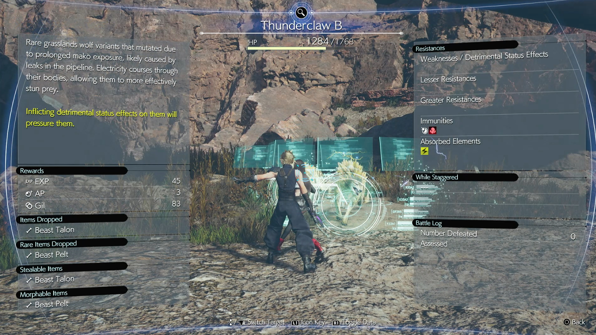 Voltaic Canine Fiend Intel in FF7 Rebirth