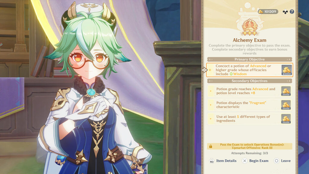 Sucrose presents the Advanced Alchemy Exam.