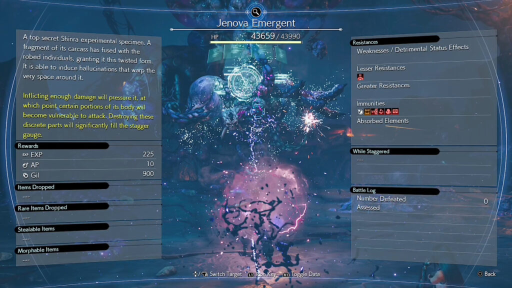Jenova Assess Screen