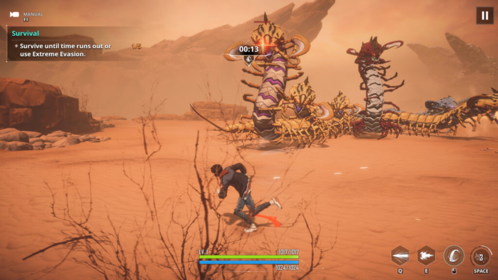Jinwoo runs from Giant Centipedes in Solo Leveling: Arise