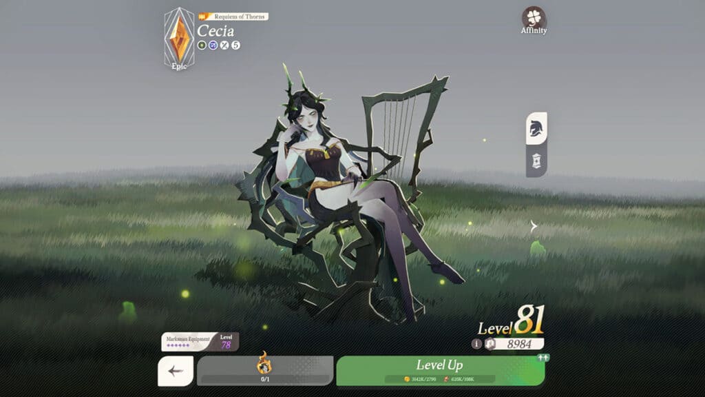 Cecia, as she appears on her character screen in AFK Journey.