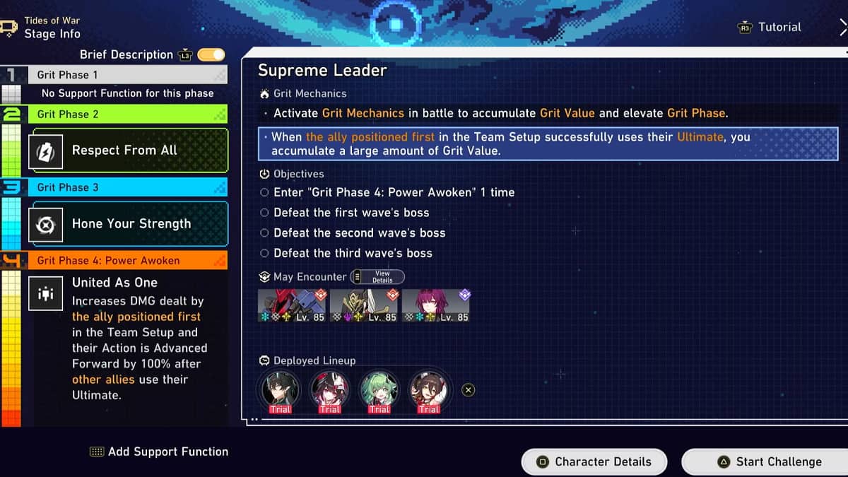 Supreme Leader stage.