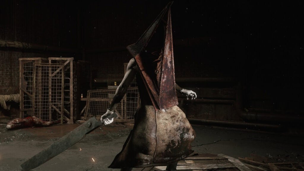 Pyramid Head, as he appears in the Silent Hill 2 Remake.