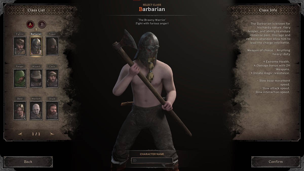 barbarian class in dark and darker