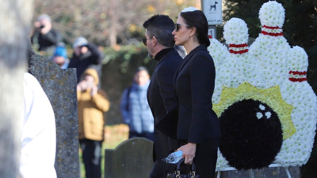Simon Cowell and his partner Lauren Silverman arrive at Liam Payne's Funeral
