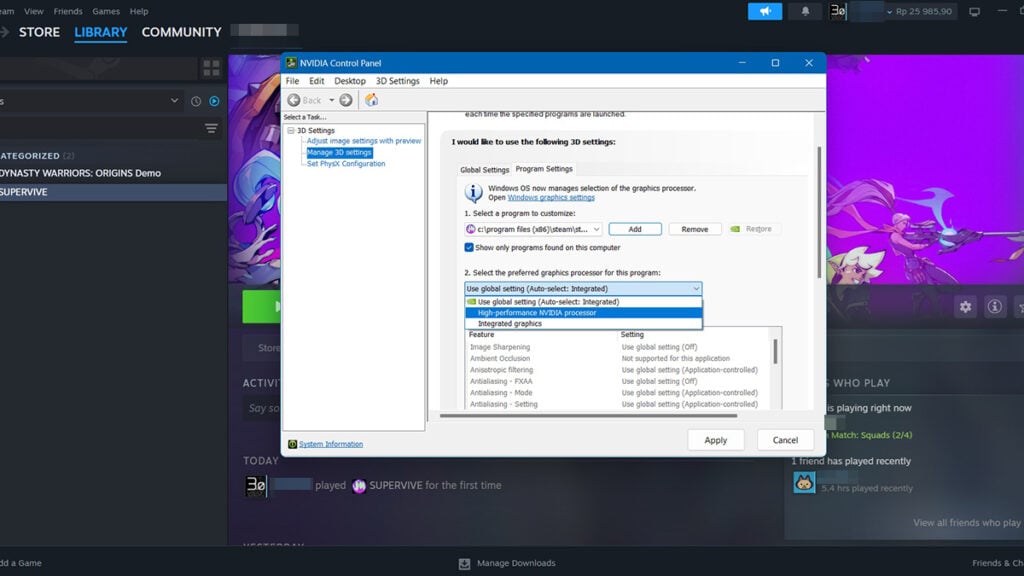 Force the Game to Use Dedicated GPU Instead of Integrated Graphics