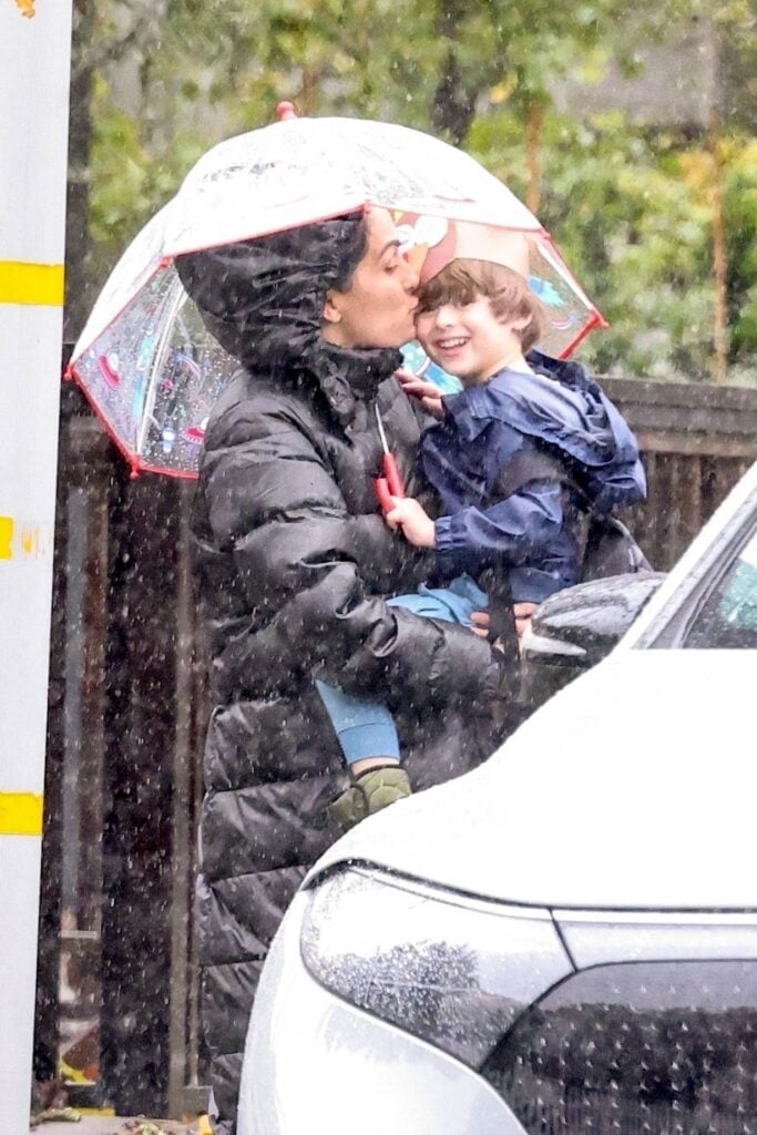 *EXCLUSIVE* Nikki Garcia braves the rain to go shopping with her son Matteo after divorce settlement!