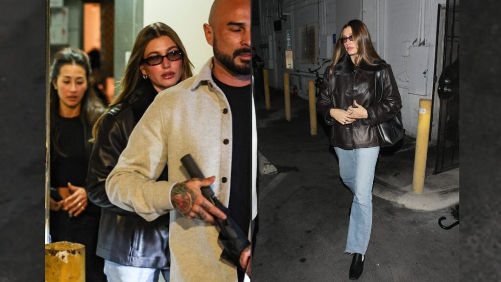 Hailey Bieber and friend Kelia Moniz enjoy dinner date.