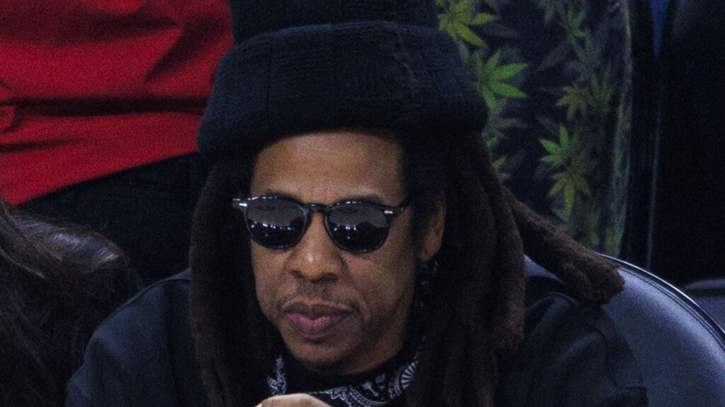 Jay-Z attends the regular season NBA game between the Los Angeles Clippers and the Los Angeles Lakers on Wednesday February 28, 2024 at Crypto.com Arena in Los Angeles, California.