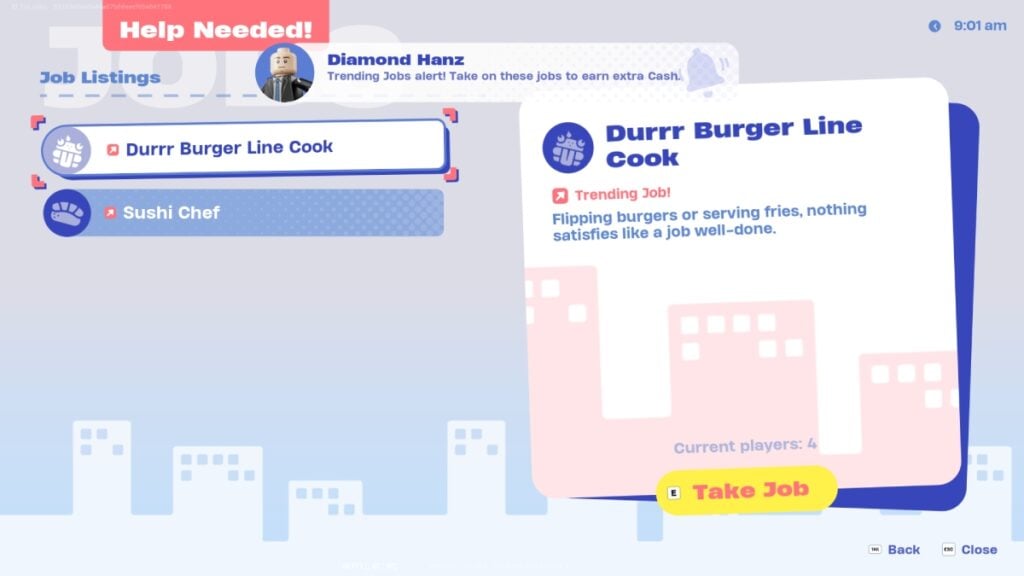 Priority Jobs Menu