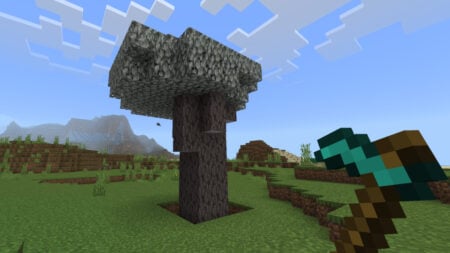 A fully grown pale oak tree in Minecraft