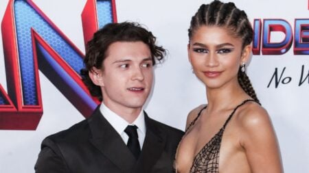Tom Holland and Zendaya at the premiere of "Spiderman: No Way Home."