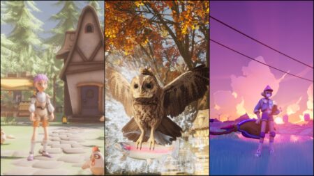 Characters from Hawthorn, Magic Inn, and Crescent County, all featured in the Women-Led Games Showcase