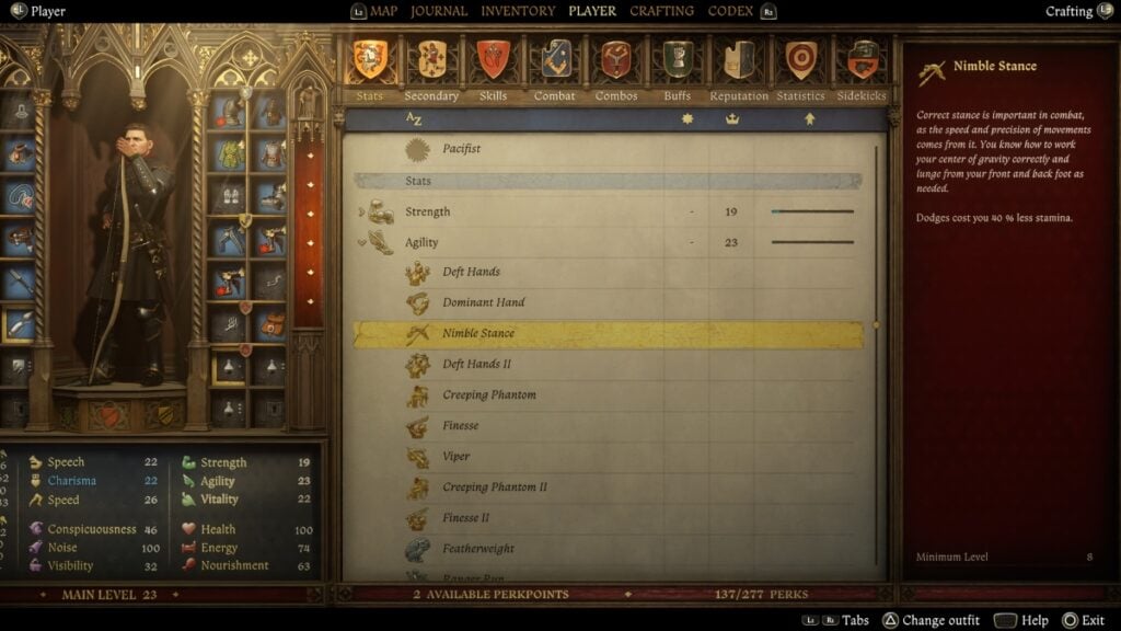 Nimble Stance Perk