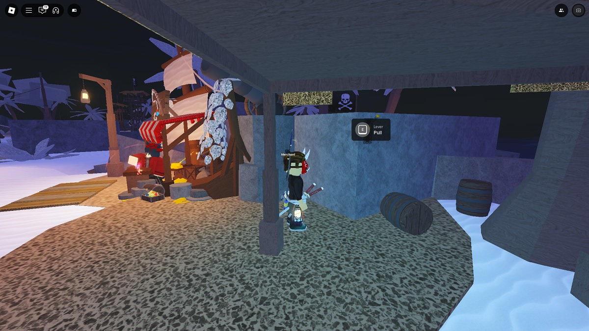 lever location #1, next to skin merchant