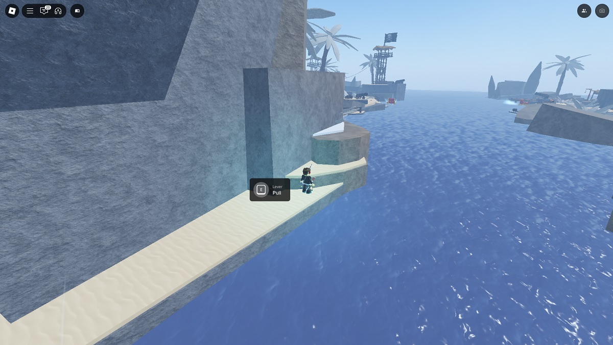 lever location #5, at the entrance of cave