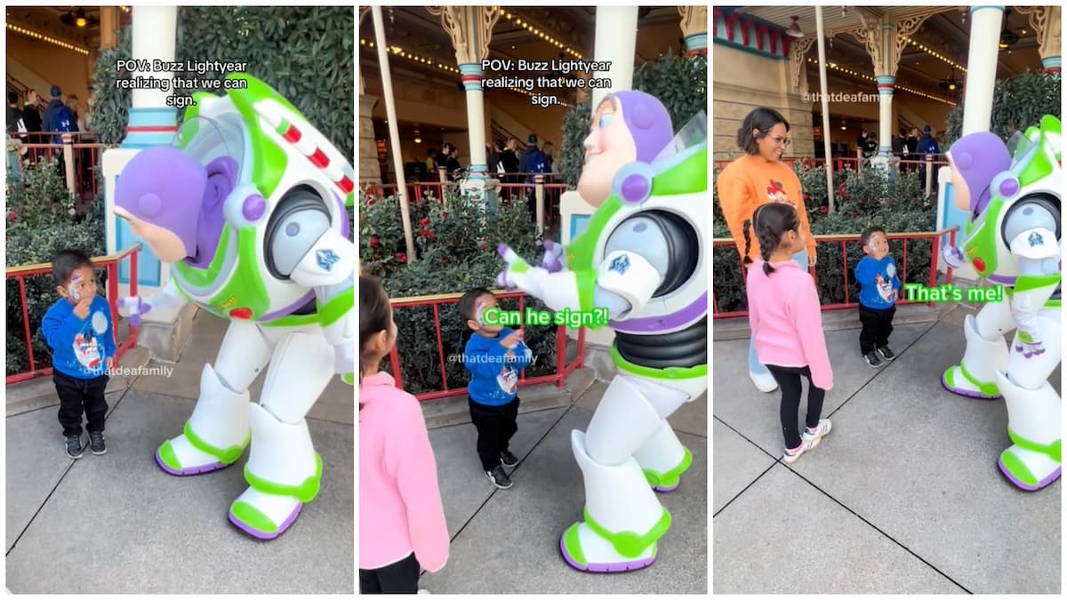 Deaf California Youngster Meets Buzz Lightyear for the First Time at Disneyland Park & Realizes He Knows Sign Language: ‘Starting off This Monday Morning in Tears 🥹🫶’