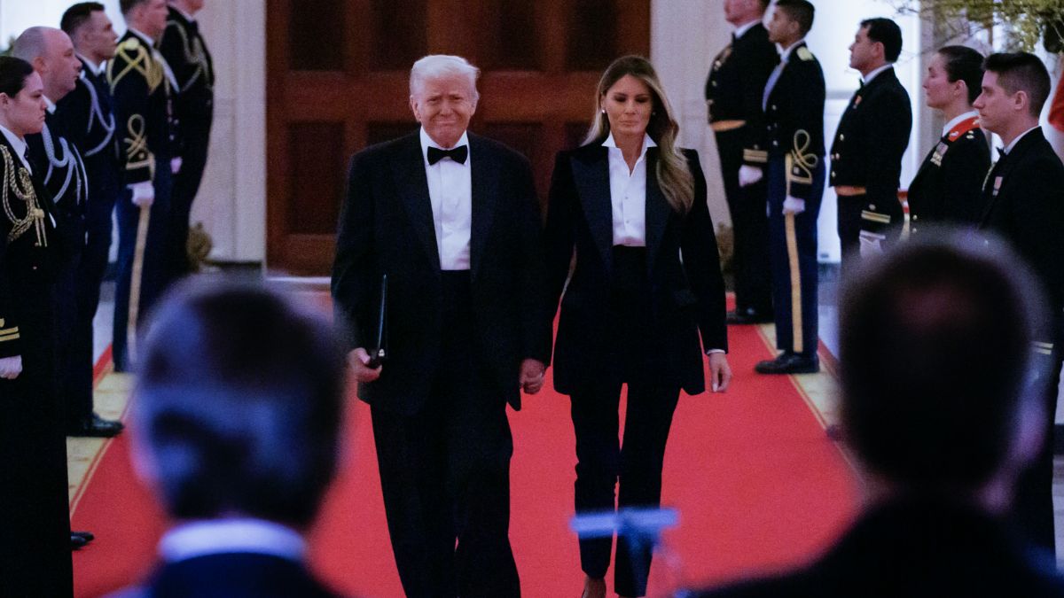 Melania Trump Trashed for Having ‘No Class’ After Wearing Pants To Match Donald At Governors’ Dinner: ‘Full Dude Attire!’