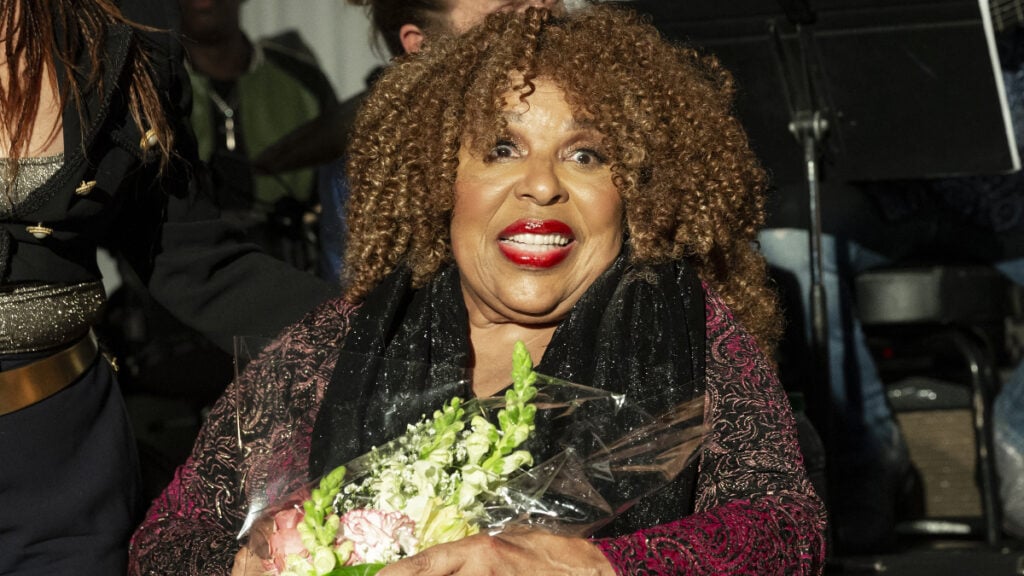 Roberta Flack on stage during tribute at Loft Party A Night for the Soul for Jazz Foundation of America at Hudson Studios.
