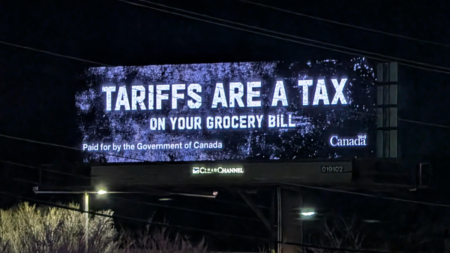 Atlanta Billboard Paid by Canadian Government Calls Tariffs a 'Tax on Your Grocery Bill'