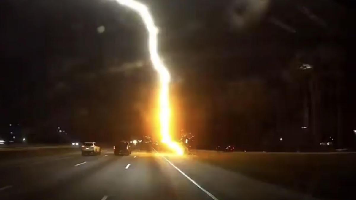 Atlanta Driver Narrowly Misses Massive Lightning Strikes 10 Feet Away: ‘It’s Time To Buy a Lottery Ticket!’