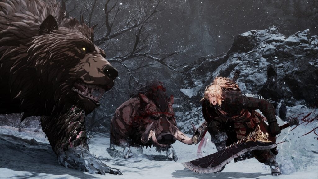 Khazan fighting a bear