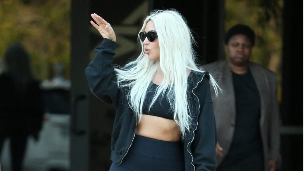 Kim Kardashian leaving her son's basketball game