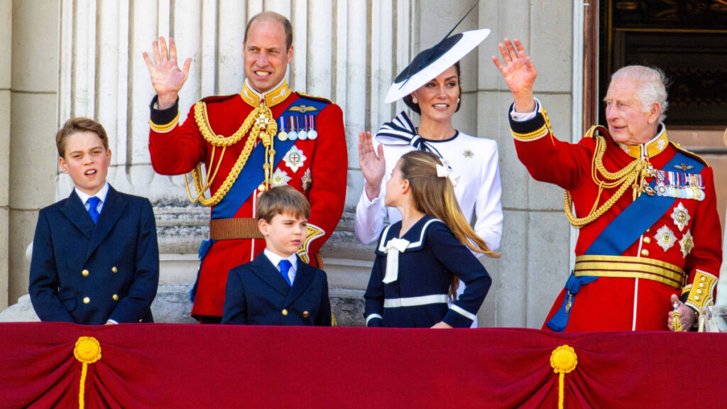 King Charles, Prince William, Kate Middleton and their three kids.