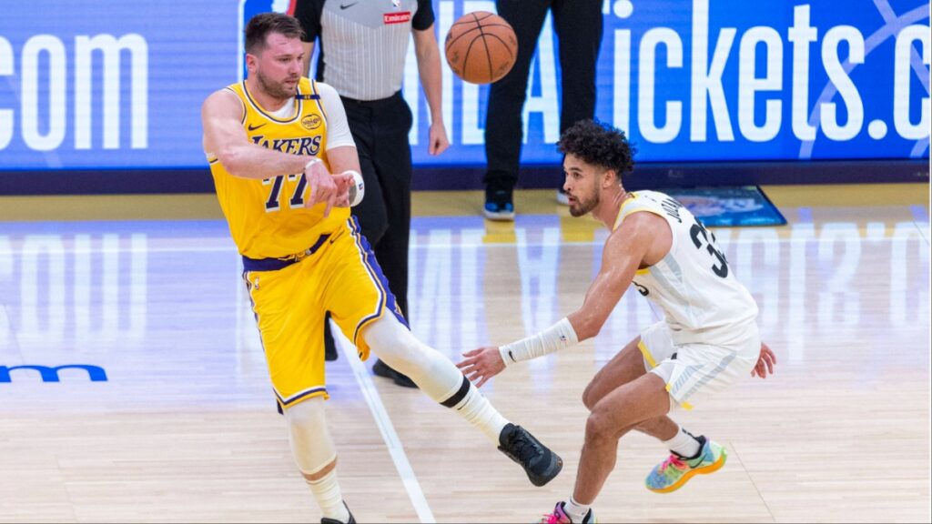 Luka Doncic takes on the Utah Jazz as a Laker