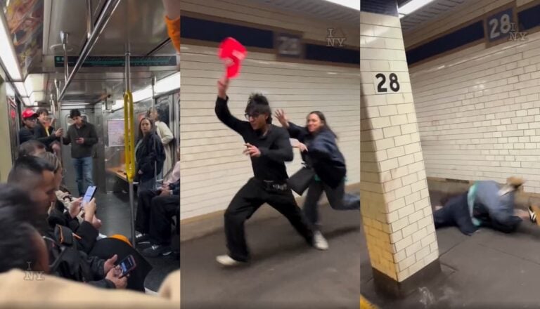 New York MAGA hat wearer sparks an argument