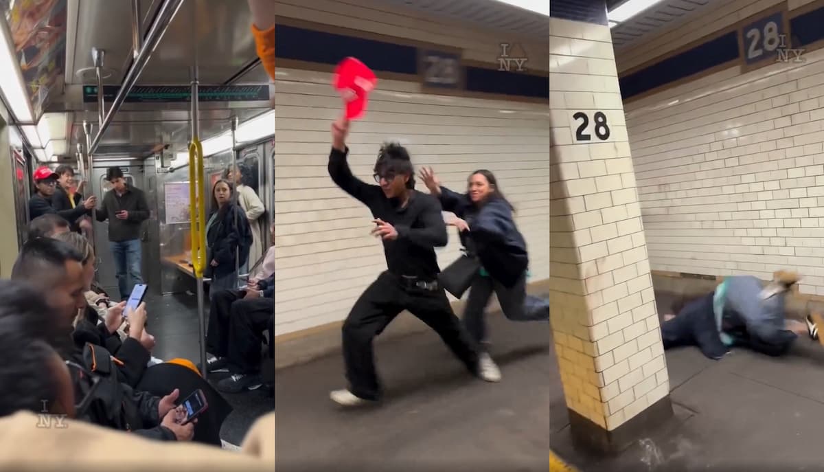 MAGA Hat Sparks Subway Fight in New York, But It’s the Protester Who Takes a Fall: “She really thought she was going to do something athletic…”