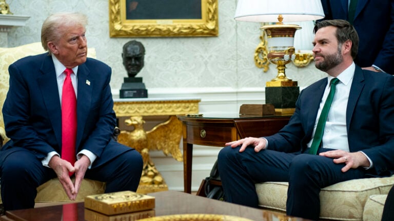 President Donald Trump and Vice President JD Vance at the oval office