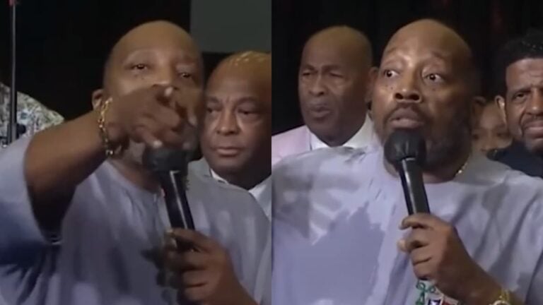 A picture of Texas pastor asking for money.