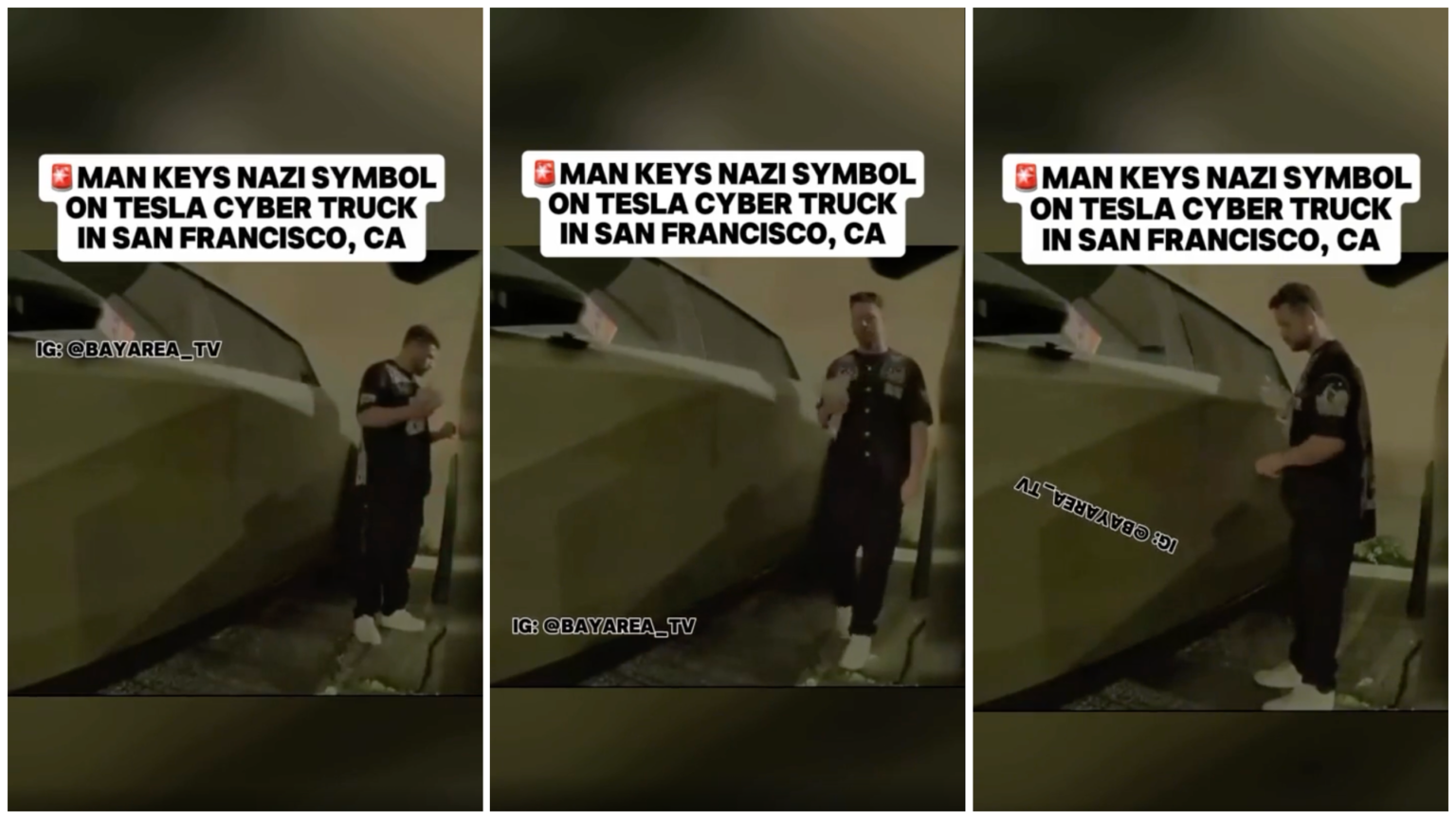 Man Caught Keying Swastikas on Two Cybertrucks in San Francisco