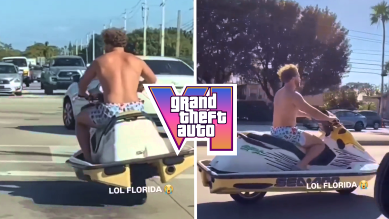 Naked Florida Man Rides Jet Ski Across Busy Streets