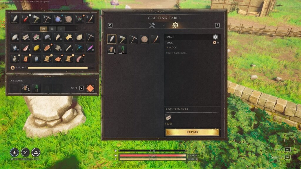 Repair Menu