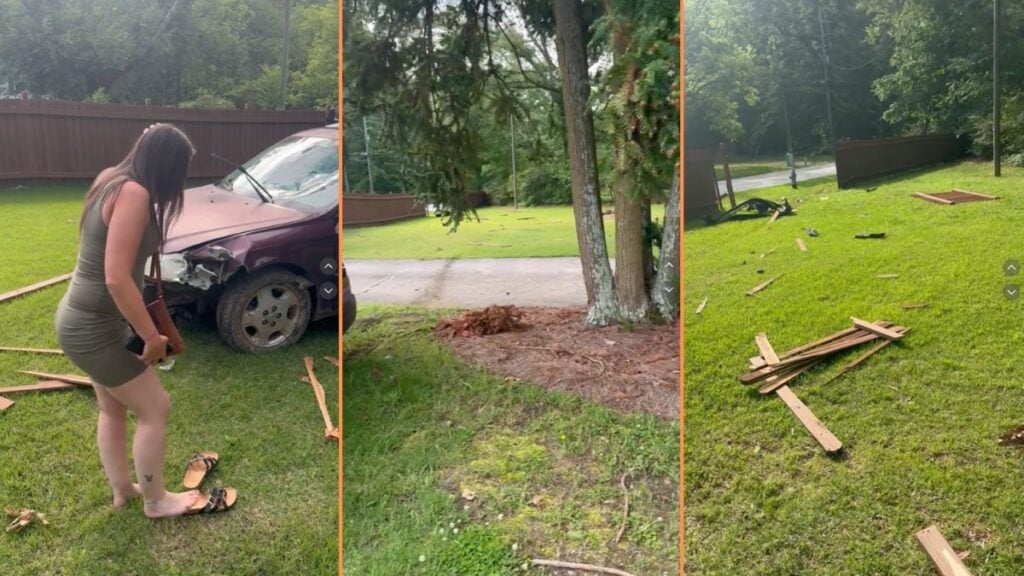 Florida Woman Drives Throuigh Neighbor’s Lawn and Smashes Fence: ‘That’s the Tone of a Man with Good Insurance’ Florida Woman Drives Throuigh Neighbor's Lawn and Smashes Fence 'That's the Tone of a Man with Good Insurance'