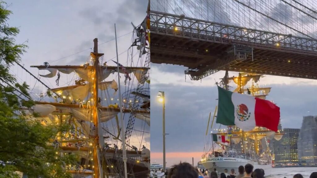 A picture of the Mexican navy ship.