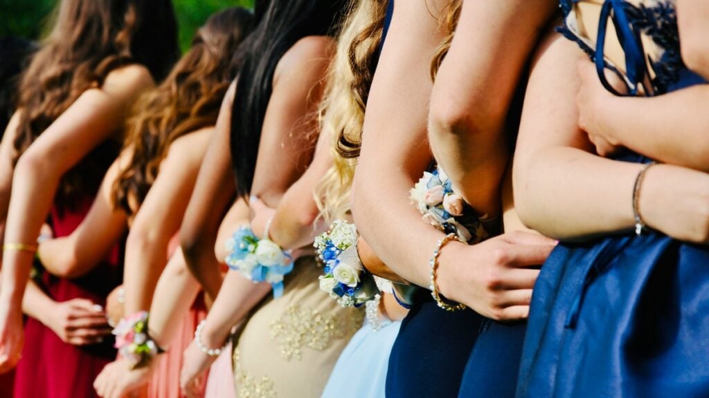 people waiting in line for prom